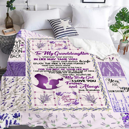 Blanket for Granddaughter Gifts - Love To My Granddaughter Wherever Your Journey In Life May Take You - From Grandma, Birthday Christmas Everyday Encouragement, Inspirational Motivational