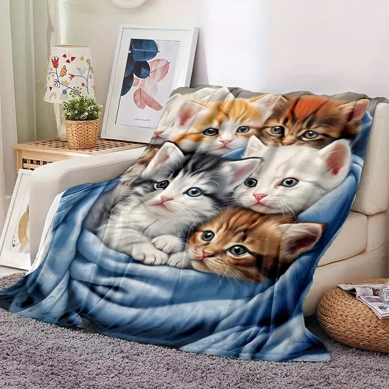 Gifts for Cat Lovers Blanket - Cats are the Best Medicine - From Family, Birthday, Christmas, Everyday Encouragement, Inspirational