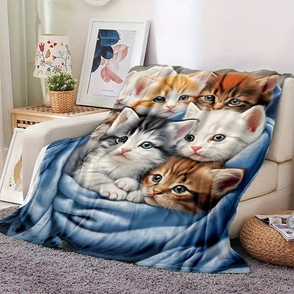 Gifts for Cat Lovers Blanket - Cats are the Best Medicine - From Family, Birthday, Christmas, Everyday Encouragement, Inspirational
