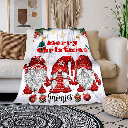 Blanket for Son Gifts, “Merry Christmas Gnomies”, From Parents Mom Dad, Christmas Birthday Holiday, Inspirational