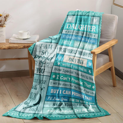 Blanket for Daughter Gifts, “You Are My Sunshine I Am So Proud of You I Love You to the Moon and Back”, From Mom Dad, Birthday, Christmas, Motivational Inspirational