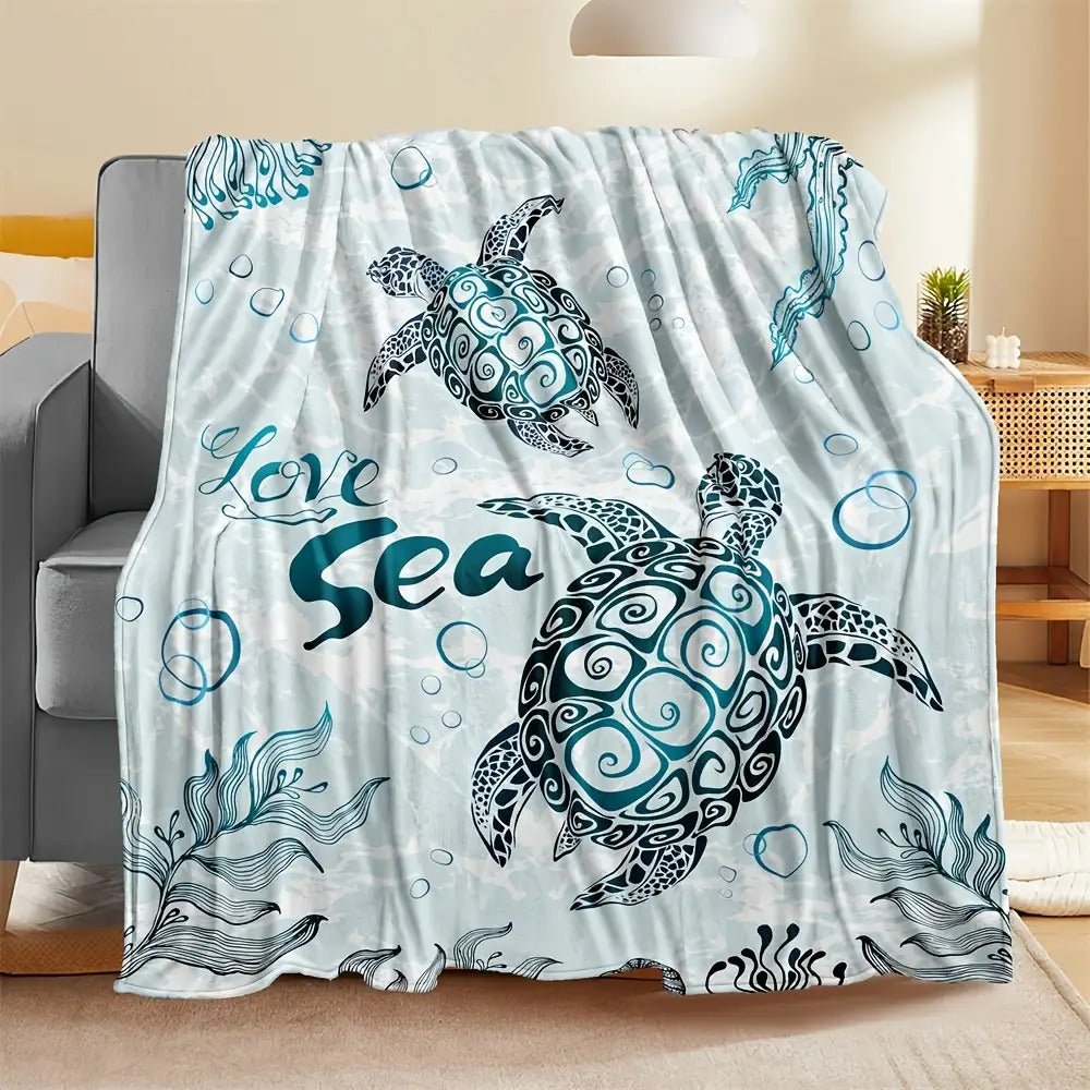 Gifts for Sea Lovers Blanket, “Love Sea”, From Parents, Birthday, Christmas, Everyday Encouragement, Inspirational Theme