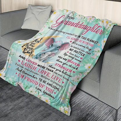 Blanket for Granddaughter Gifts - I’m Proud of You,” From Grandma, Birthday, Christmas, Everyday Encouragement, Inspirational Motivational Blanket
