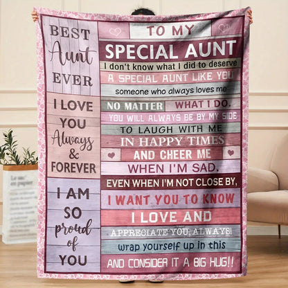 Gifts for Aunt Blanket - Best Aunt Ever I Love You Always & Forever I Am So Proud of You - From Nephew Niece, Birthday Christmas Holiday, Inspirational Motivational