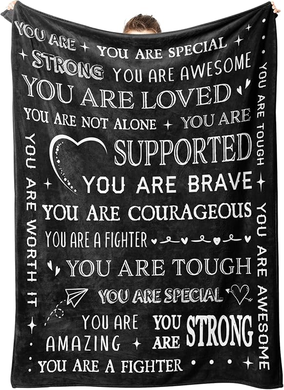 Gifts for Son Blanket, “You Are Loved, Supported, Brave, Courageous, Strong”, From Mom Dad, Birthday, Christmas, Encouragement, Inspirational