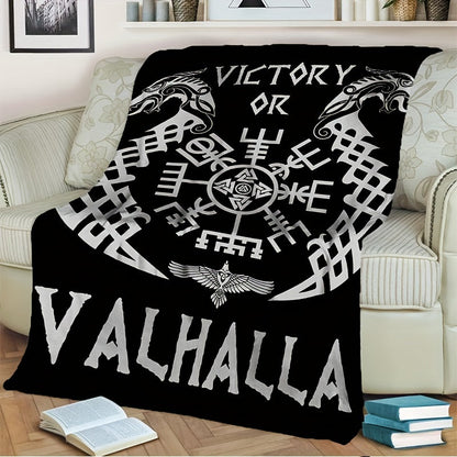 Blanket for Son Gifts, “Victory or Valhalla”, From Mom Dad, Birthday, Graduation, Christmas, Holiday, Motivational Inspirational