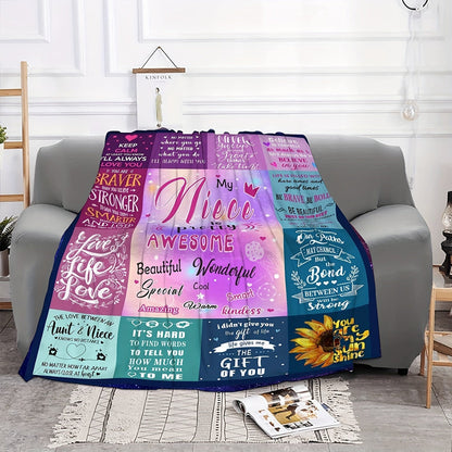 Gifts for Niece Blanket - My Niece is pretty awesome - From Aunt, Birthday, Christmas, Everyday Encouragement, Inspirational Motivational