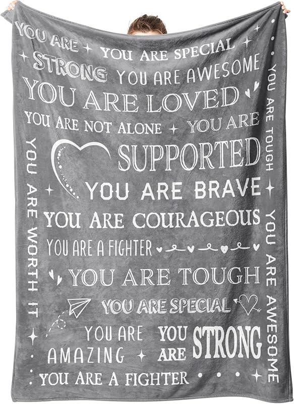 Gifts for Son Blanket, “You Are Loved, Supported, Brave, Courageous, Strong”, From Mom Dad, Birthday, Christmas, Encouragement, Inspirational