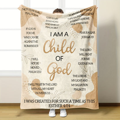 Inspirational Gifts for Son Blanket - I Am a Child of God - From Parents, Birthday, Christmas, Everyday Encouragement, Motivational Blanket