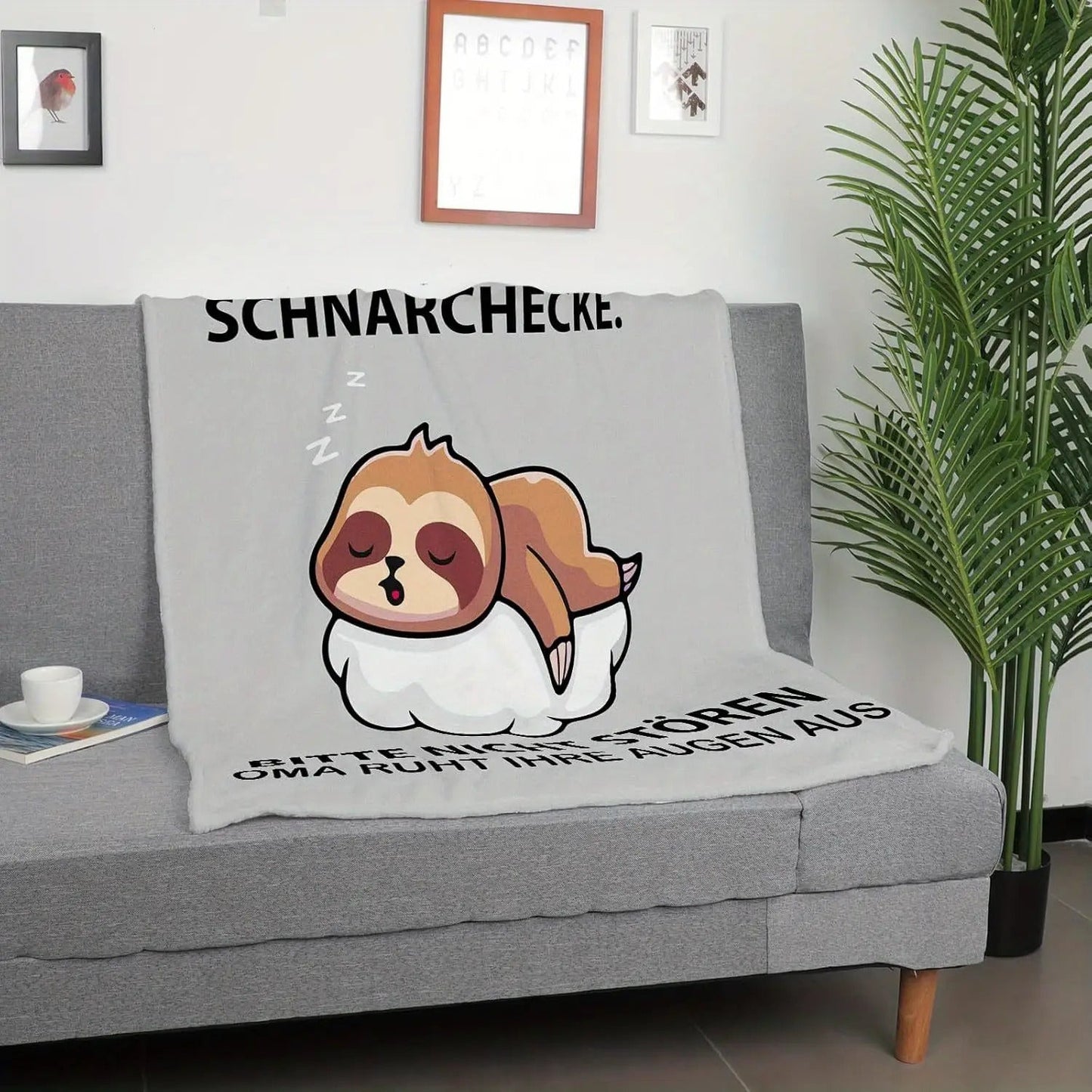 Blanket for Grandma Gifts, “Oma’s Schnarchecke Bitte Nicht Stören Oma Ruht Ihre Augen Aus”, From Grandchildren, Birthday, Christmas, Everyday Encouragement, Motivational