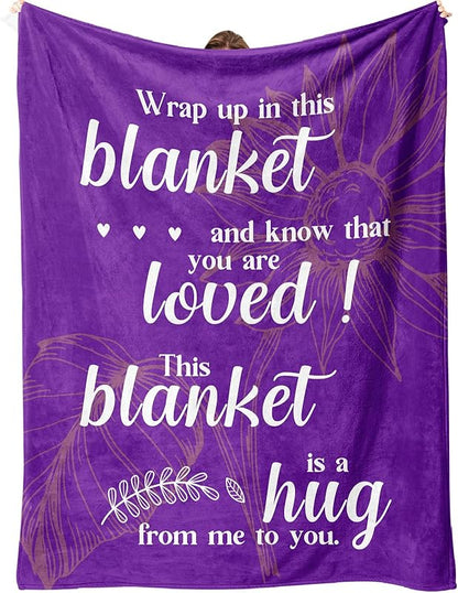 Blanket for Son Gifts, “Wrap up in this blanket and know that you are loved! This blanket is a hug from me to you”, From Parents, Birthday, Christmas, Everyday Encouragement, Inspirational