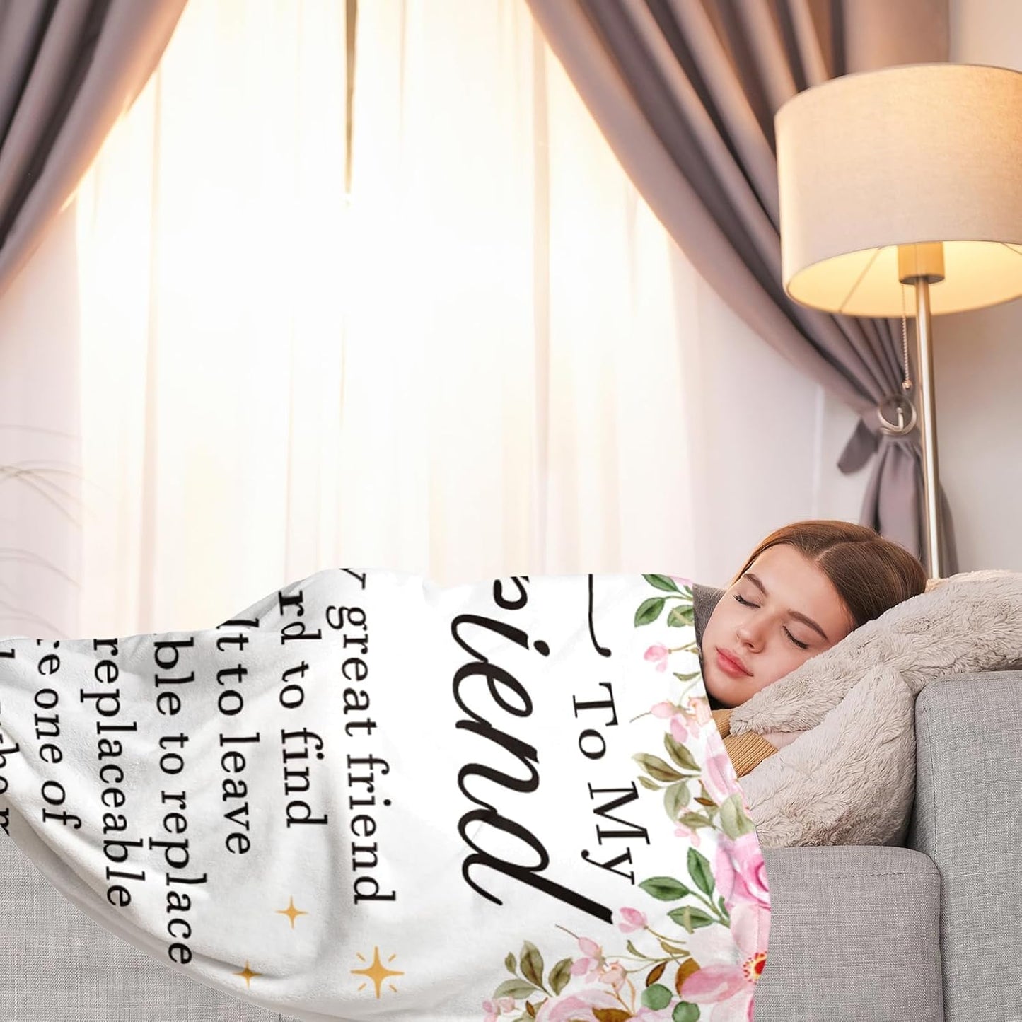 Blanket for Friend Gifts, “A truly great friend is hard to find, difficult to leave and impossible to replace”, From Bestie, Birthday, Christmas, Everyday Encouragement, Inspirational