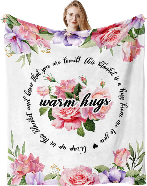 Blanket for Son Gifts, “Warm Hugs”, From Mom Dad, Birthday Christmas Graduation Everyday Encouragement, Inspirational Motivational