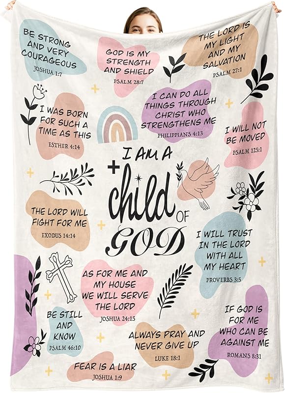 Blanket for Son Gifts, “I Am A Child of God”, From Mom Dad, Birthday, Christmas, Graduation, Everyday Encouragement, Inspirational