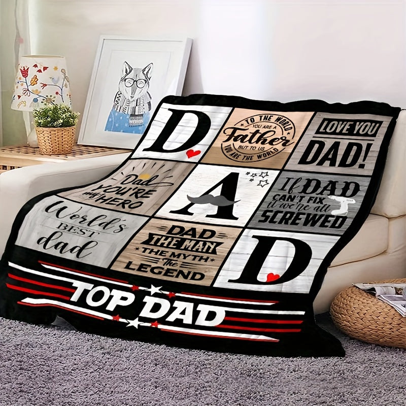 Blanket for Dad Gifts - Dad You're My Hero, World's Best Dad, Top Dad,” From Children, Birthday, Christmas, Everyday, Motivational