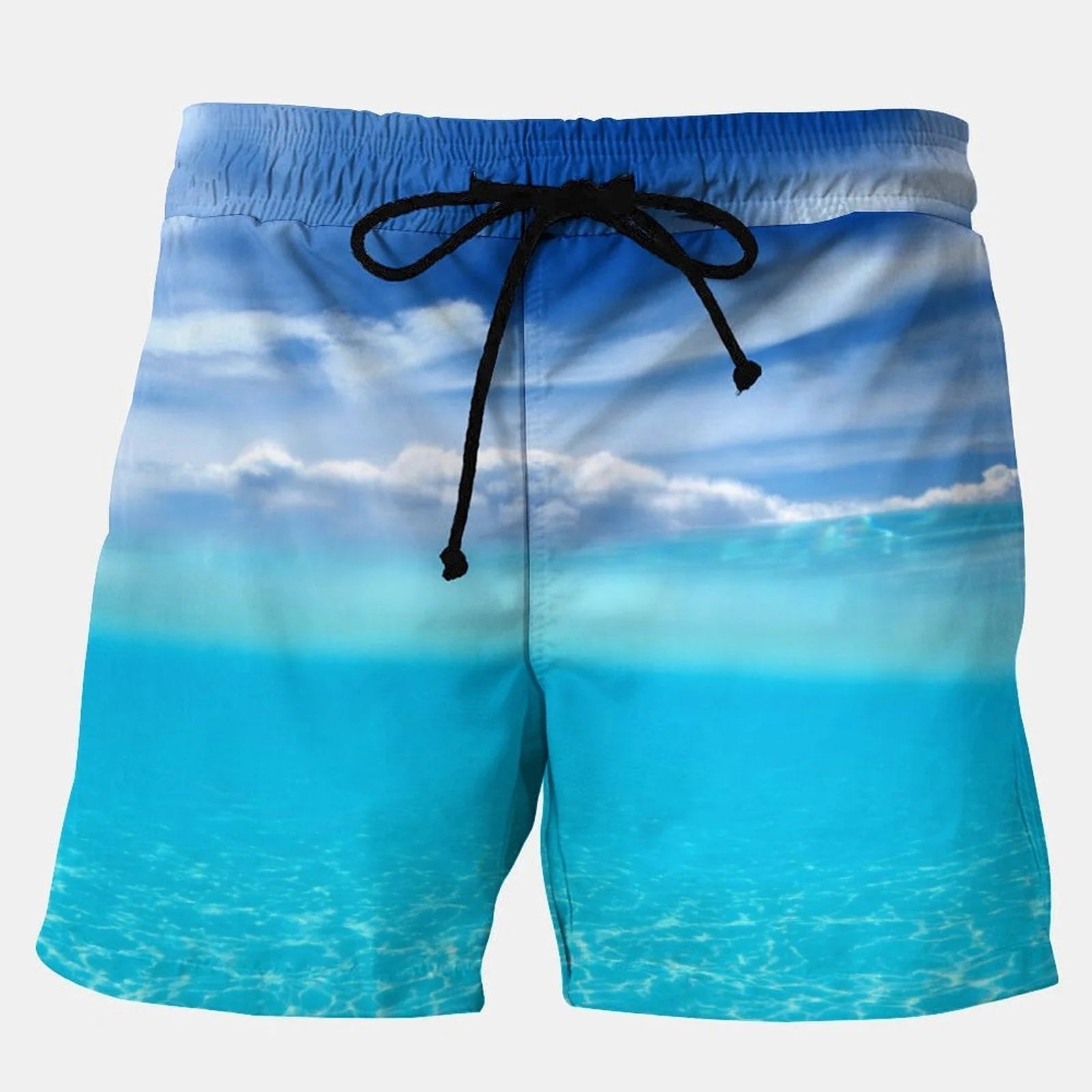 Blue Sky And White Clouds Stretch Shorts