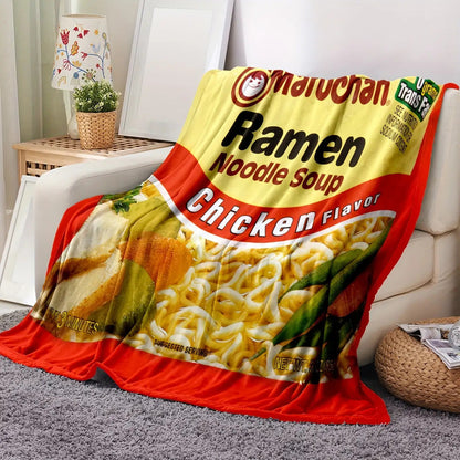 Gifts for Food Lovers Blanket - Maruchan Ramen Noodle Soup Chicken Flavor - From Parents, Birthday, Holiday, Everyday Encouragement, Fun Theme