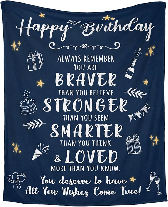 Blanket for Daughter Gifts, “Happy birthday to you”, From Mom Dad, Birthday Christmas Graduation Holiday, Inspirational Motivational