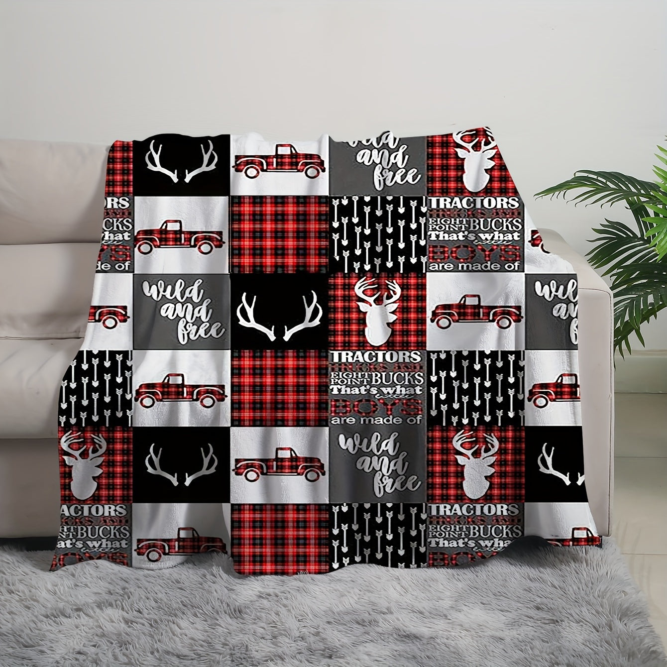 Blanket for Son Gifts, “Wild and Free”, From Dad Mom, Birthday, Christmas, Graduation, Inspirational Motivational