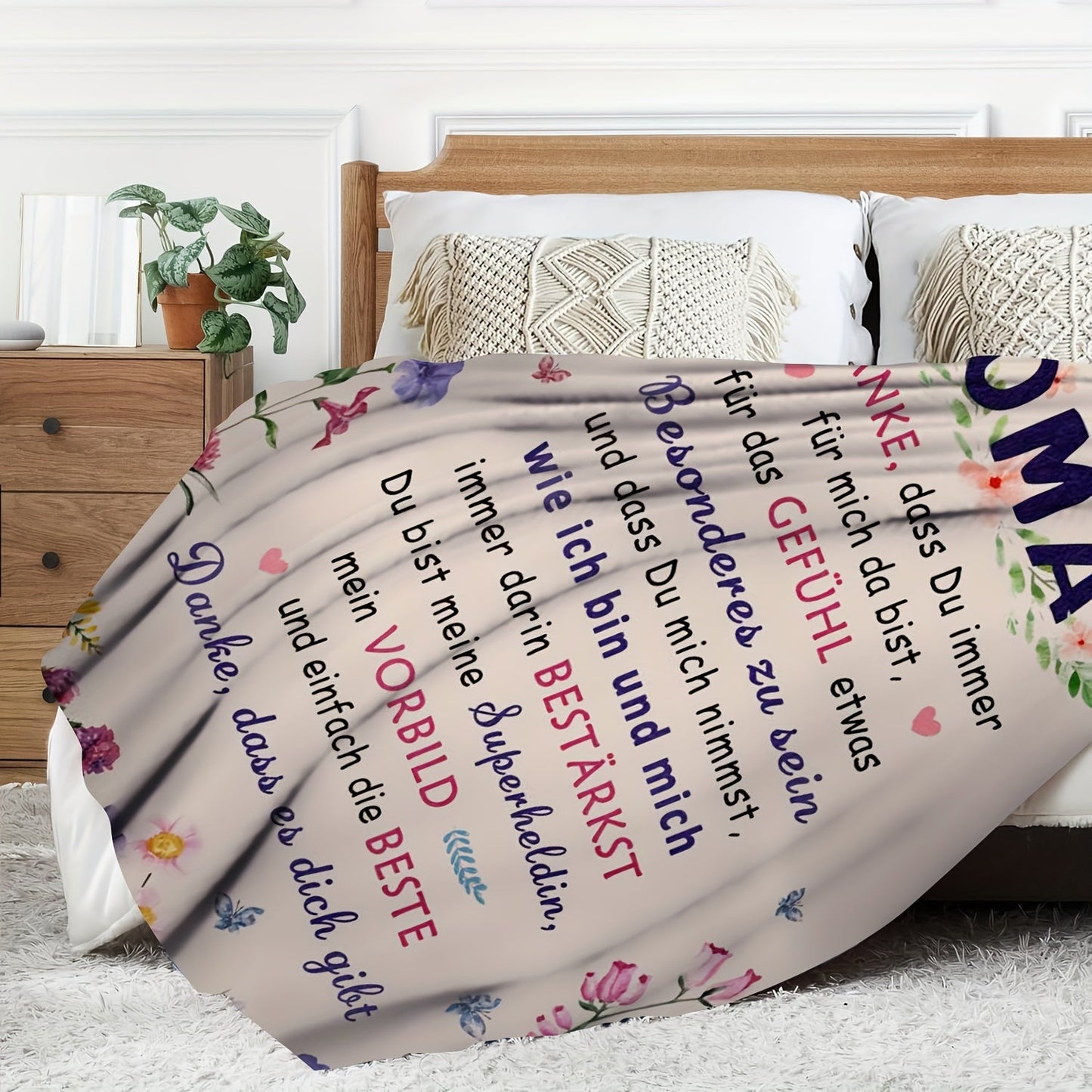 Blanket for Oma Gifts, “Danke, dass Du immer für mich da bist”, From Grandchild, Birthday, Christmas, Everyday Encouragement, Inspirational