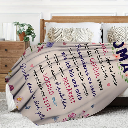 Blanket for Oma Gifts, “Danke, dass Du immer für mich da bist”, From Grandchild, Birthday, Christmas, Everyday Encouragement, Inspirational