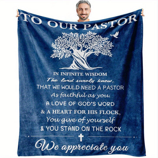 Blanket for Pastor Gifts - To Our Pastor We Appreciate You - From Congregation, Christmas Birthday Holiday, Inspirational Motivational