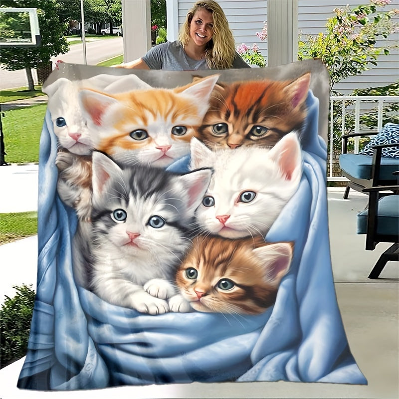 Gifts for Cat Lovers Blanket - Cats are the Best Medicine - From Family, Birthday, Christmas, Everyday Encouragement, Inspirational