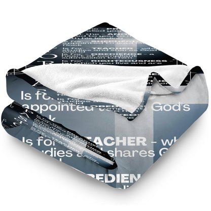 Gifts for Pastor Blanket - PASTOR Is for the Preacher, Anointing, Shepherd, Teacher, Obedience, Righteousness - From Church Family, Birthday, Christmas, Encouragement, Inspirational