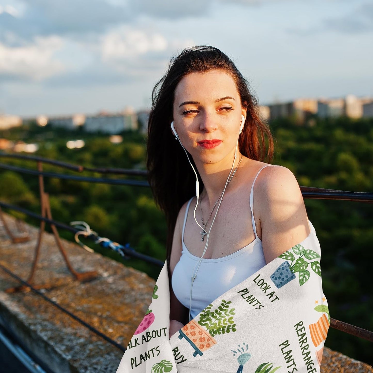 Blanket for Plant Lover Gifts, “Things I Do In My Spare Time”, From Friends Family, Birthday Christmas Holiday, Inspirational Theme