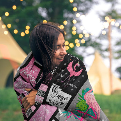 Blanket for Flamingo Lovers Gifts, “I Just Really Like Flamingos”, From Friends, Birthday Christmas Everyday, Inspirational Theme