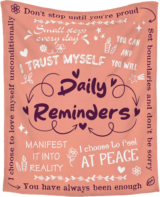 Blanket for Daughter Gifts, “Daily Reminders”, From Mom Dad, Birthday, Graduation, Everyday Encouragement, Inspirational Motivational