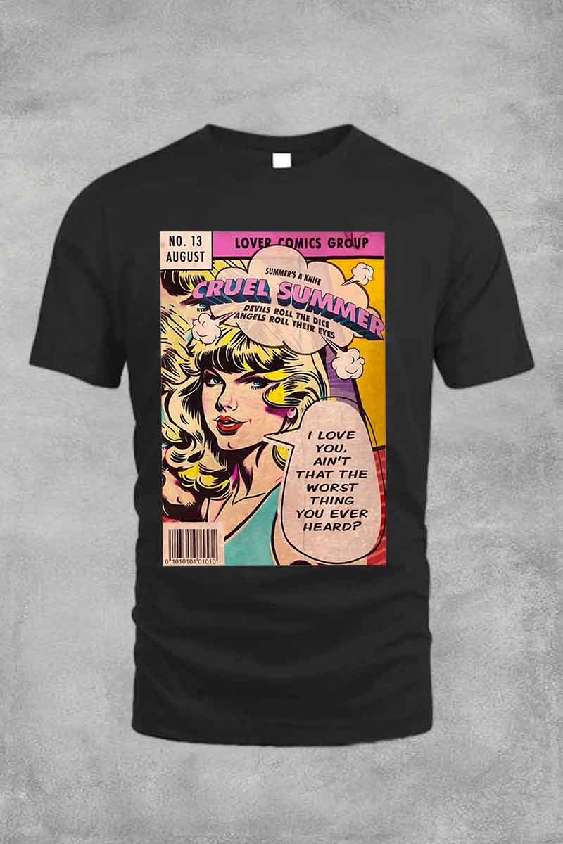 Cruel Summer Vintage Comic Taylor Swift Lover Tee For Men