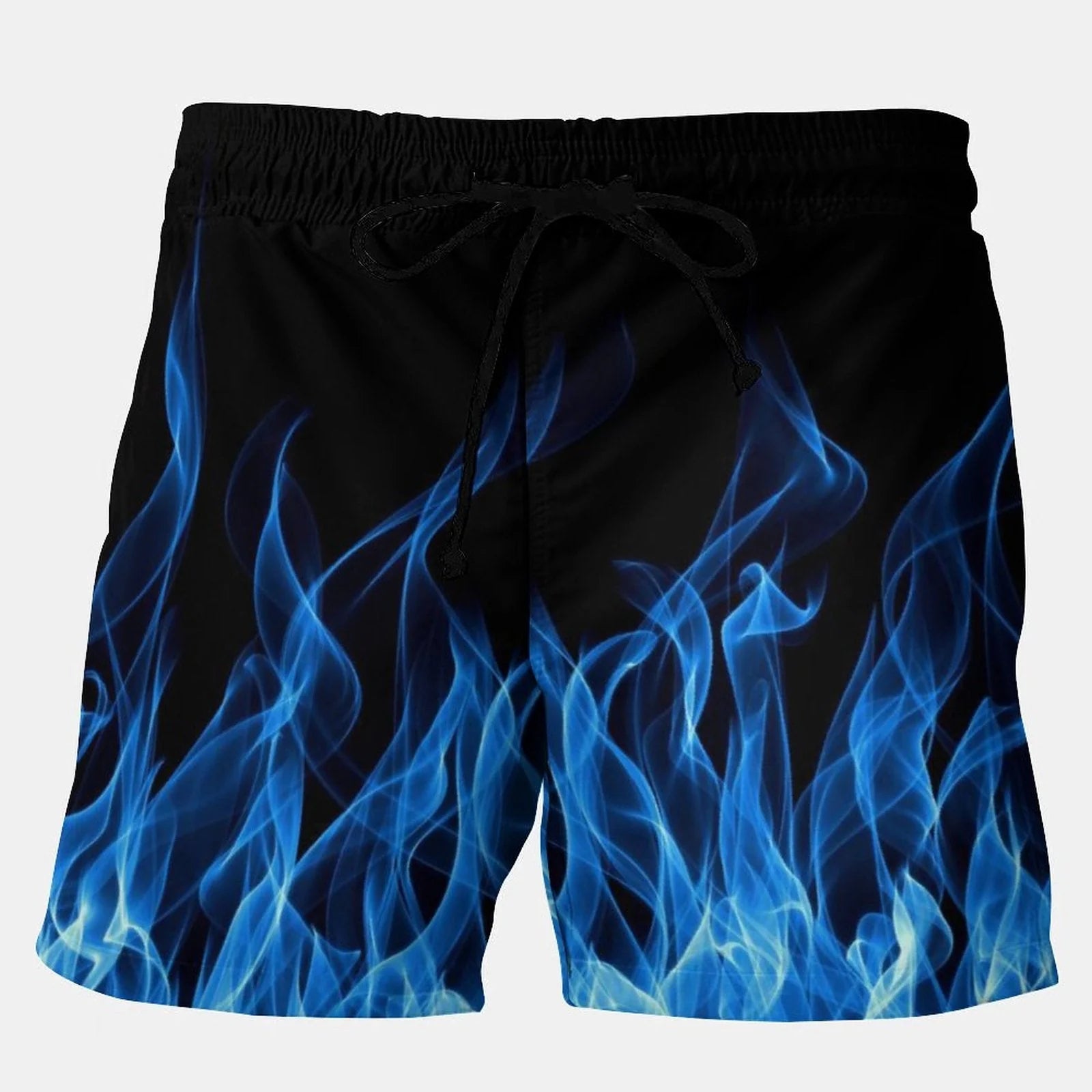 Blue Flame Pattern Stretch Shorts