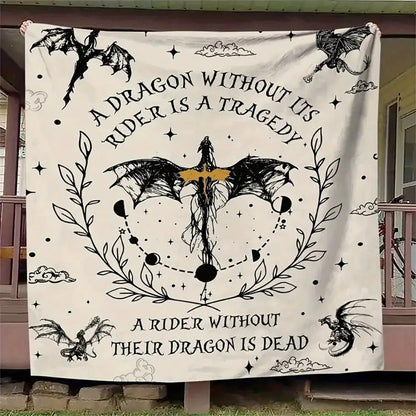 Gifts for Dragon Rider Blanket - A Dragon Without Its Rider Is a Tragedy, A Rider Without Their Dragon Is Dead - From Parents, Birthday, Christmas, Everyday Encouragement, Inspirational