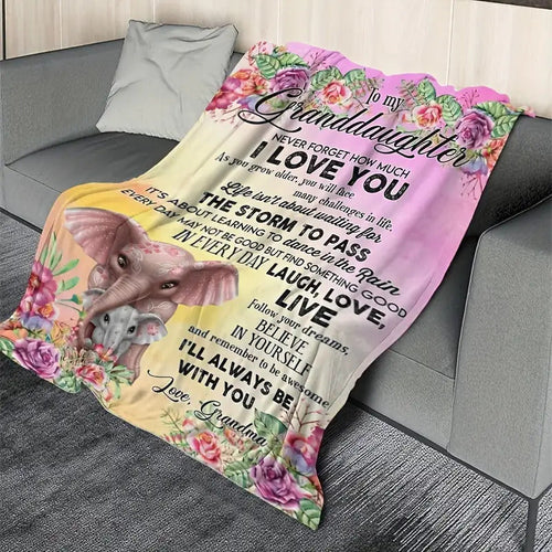 Blanket for Granddaughter Gifts - Never Forget How Much I Love You,” From Grandma, Birthday, Graduation, Everyday Encouragement, Inspirational Motivational