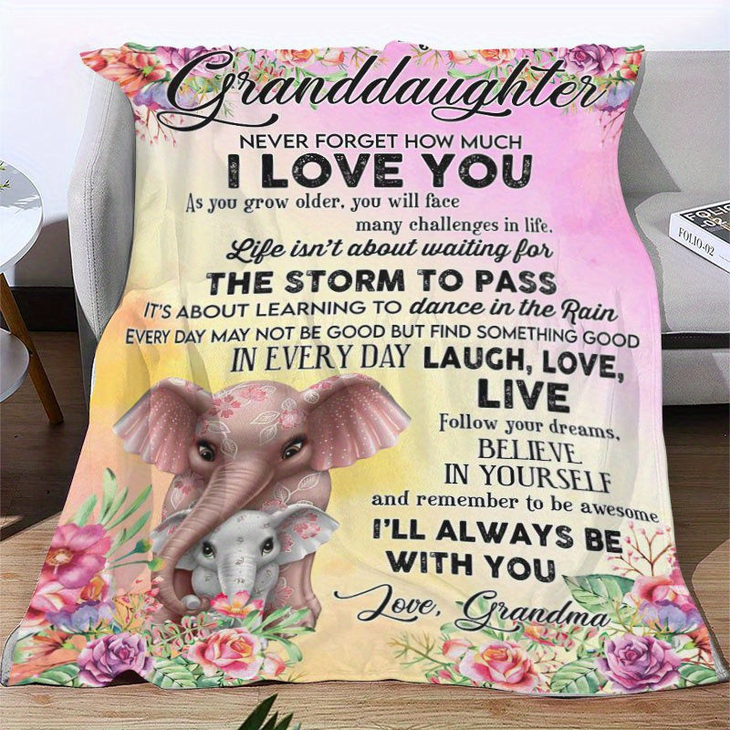 Blanket for Granddaughter Gifts - Never Forget How Much I Love You,” From Grandma, Birthday, Graduation, Everyday Encouragement, Inspirational Motivational