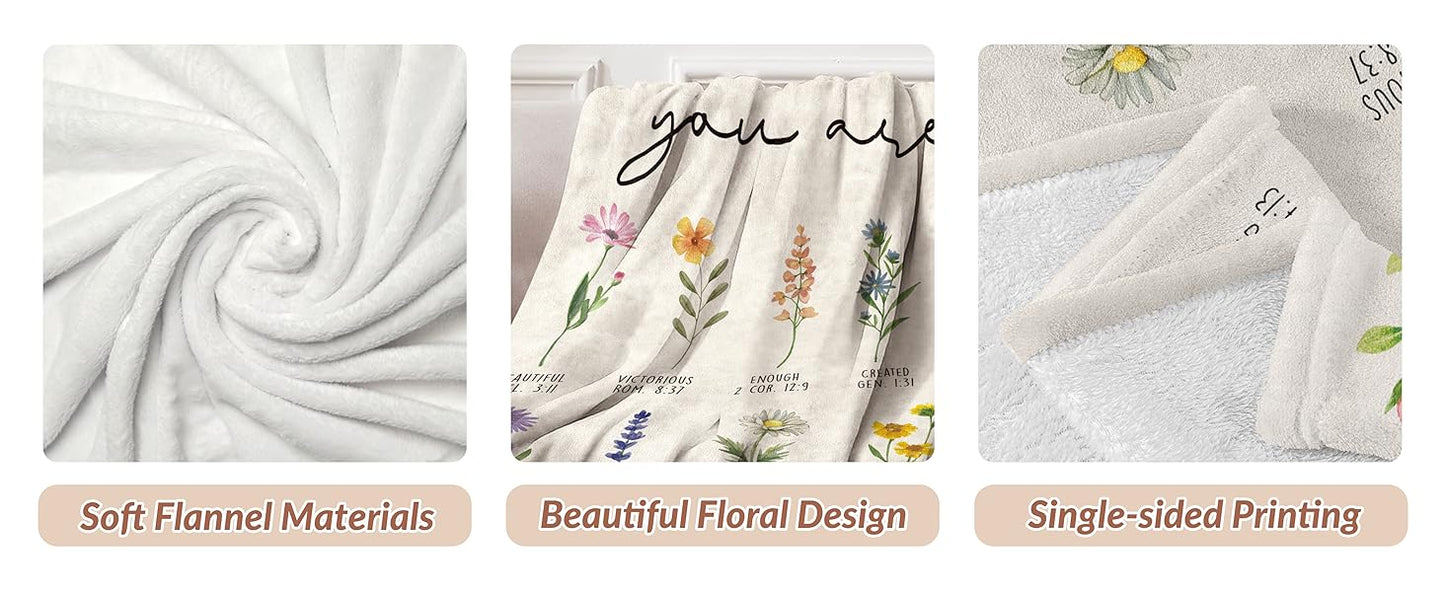 Blanket for Daughter Gifts, “You Are Enough, Loved, Strong, Capable, Never Alone”, From Mom Dad, Birthday, Graduation, Christmas, Inspirational