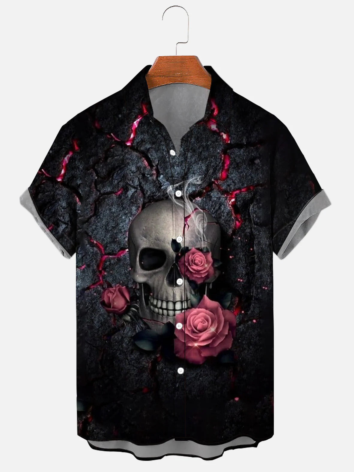 Roses Skull  Soft & Breathable Short Sleeve Shirt