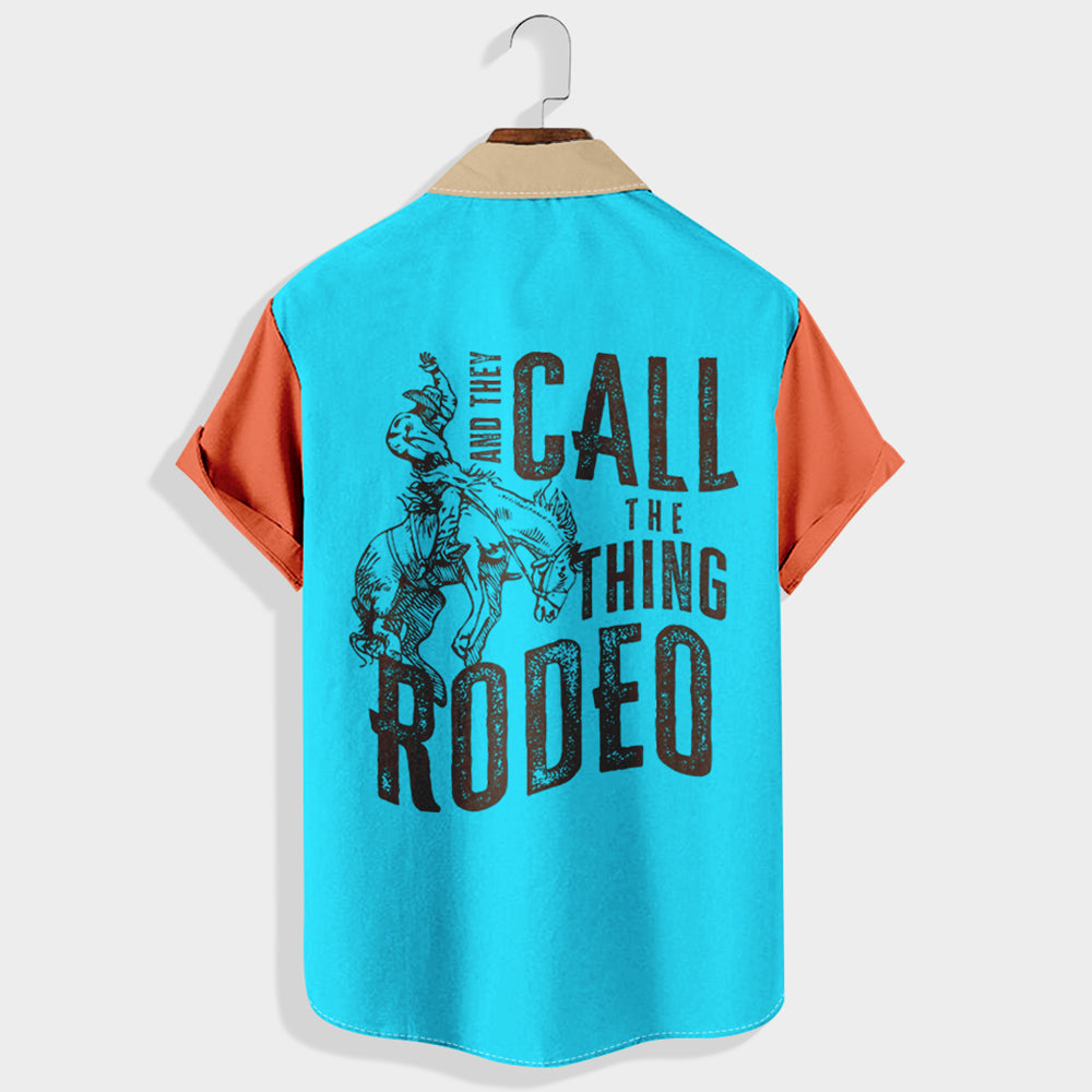 And They Call the Thing Rodeo Printed Short Sleeve Shirt & Shorts Set