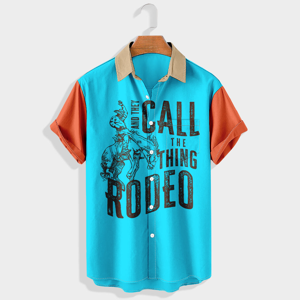 And They Call the Thing Rodeo Printed Short Sleeve Shirt & Shorts Set