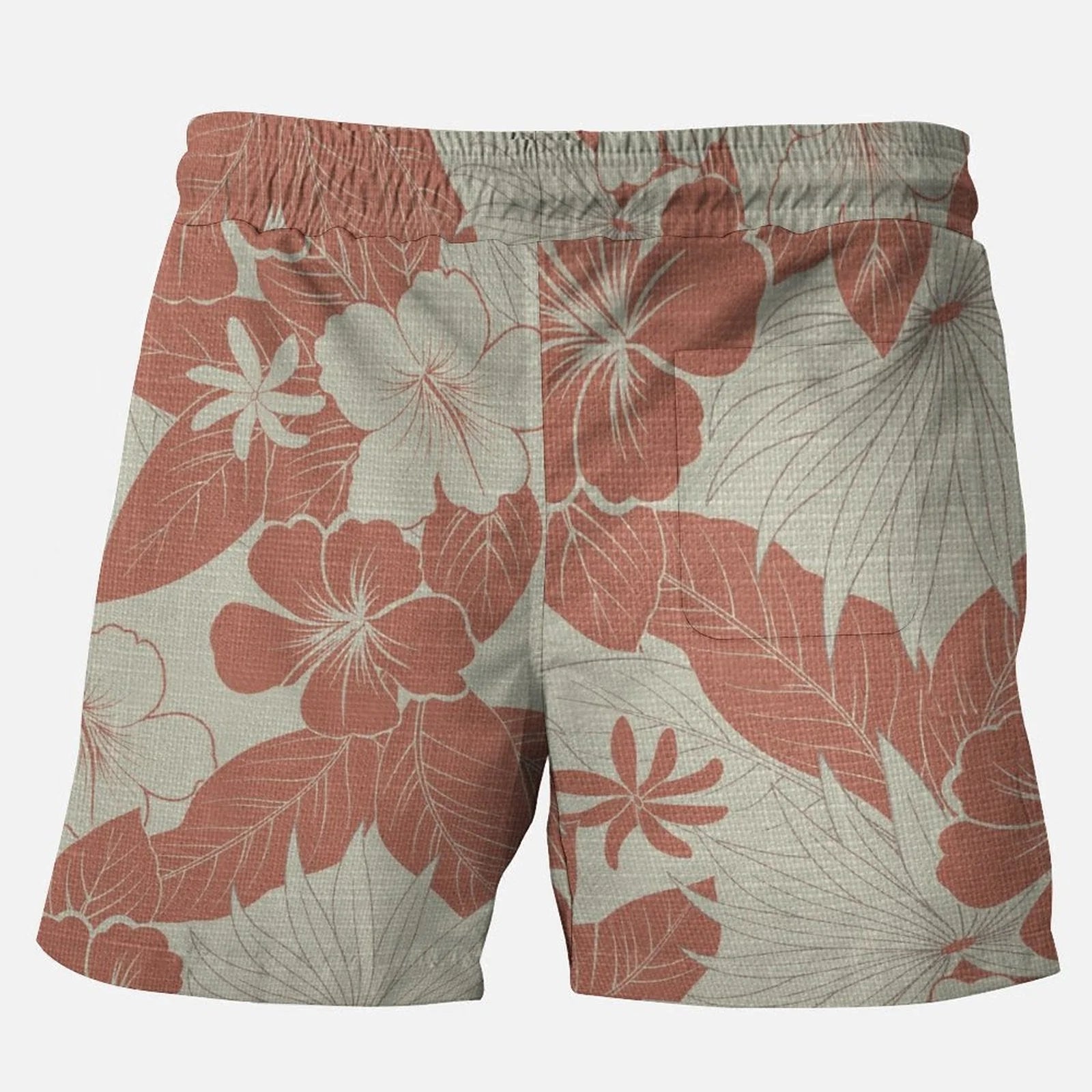 Flowers Pattern Stretch Plus Size Shorts