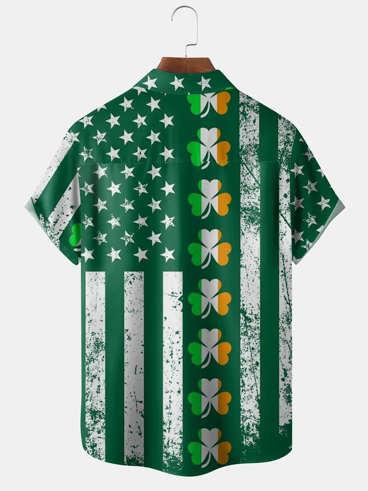 St Patrick¡®s Day Sharmark Chest Pocket Short Sleeve Casual Shirt