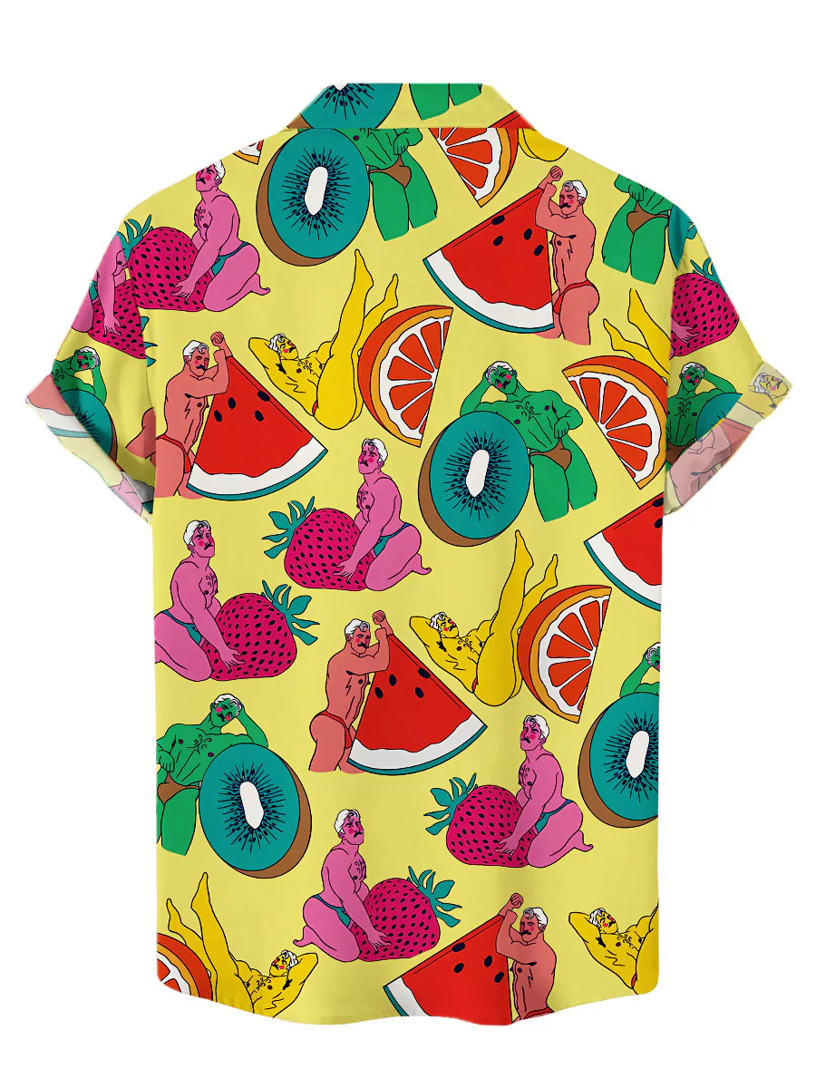 Men's Fun Sexy Fruit Print Hawaiian Shirt