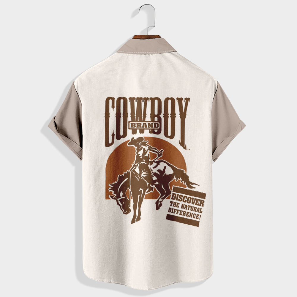 Cowboy Brand: Discover the Natural Difference! Printed Short Sleeve Shirt & Shorts Set