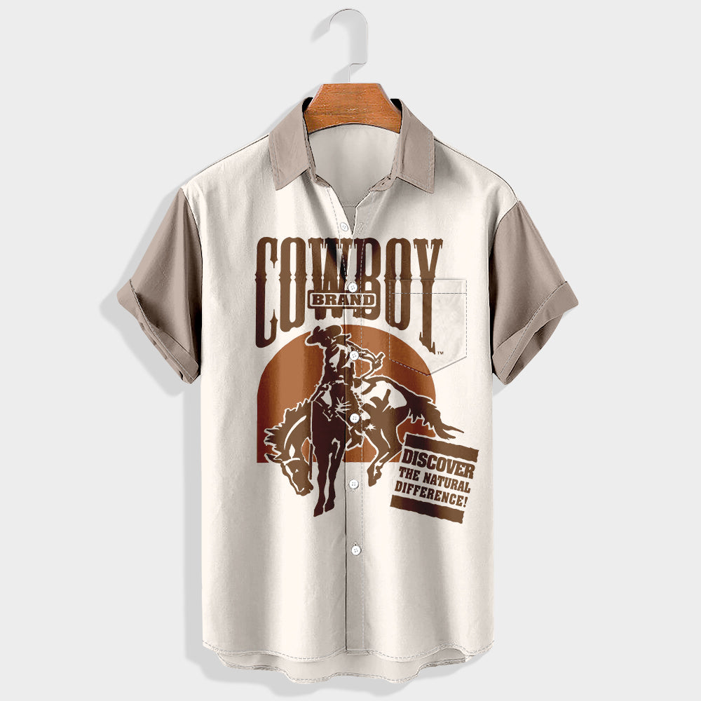 Cowboy Brand: Discover the Natural Difference! Printed Short Sleeve Shirt & Shorts Set