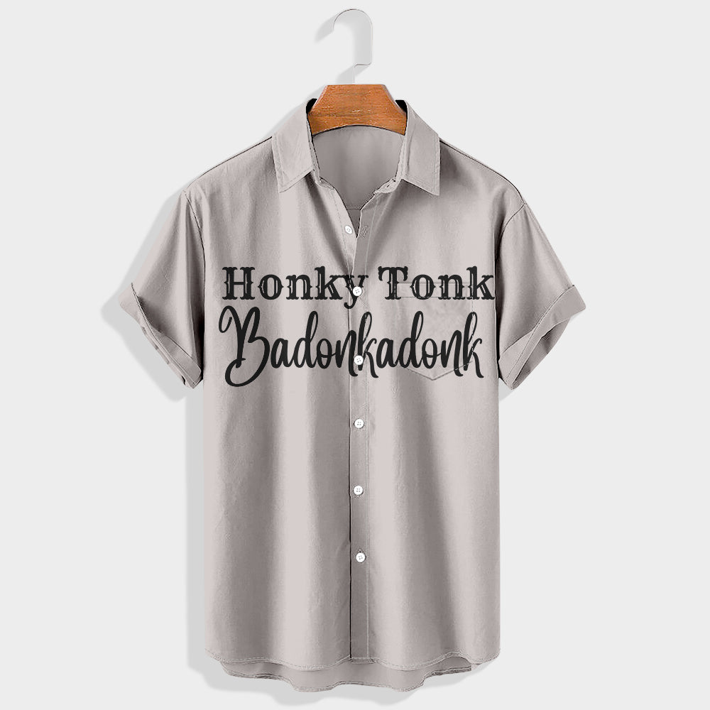 Honky tonk badonkadonk Printed Short Sleeve Shirt & Shorts Set