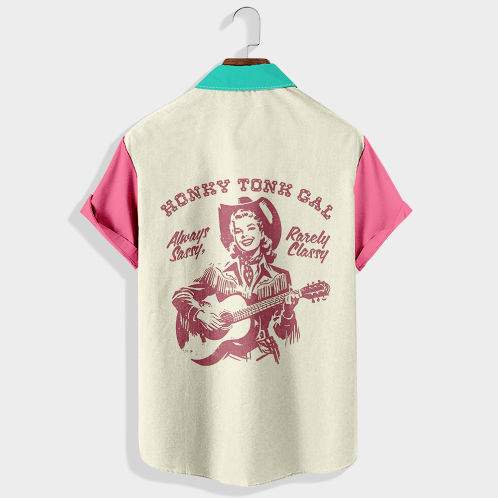 Honky tonk badonkadonk Printed Short Sleeve Shirt & Shorts Set