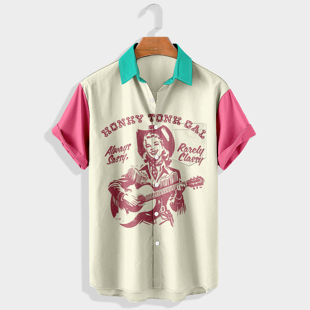 Honky tonk badonkadonk Printed Short Sleeve Shirt & Shorts Set