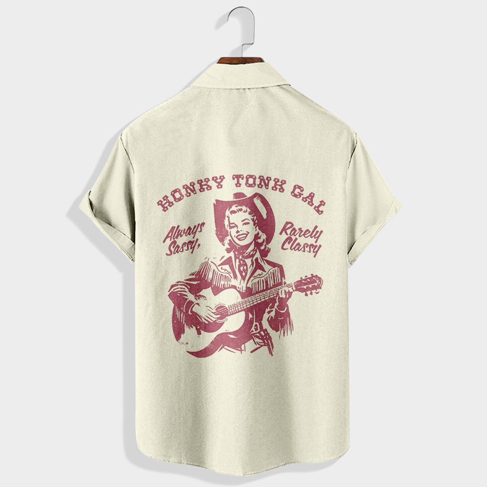 Honky tonk badonkadonk Printed Short Sleeve Shirt & Shorts Set