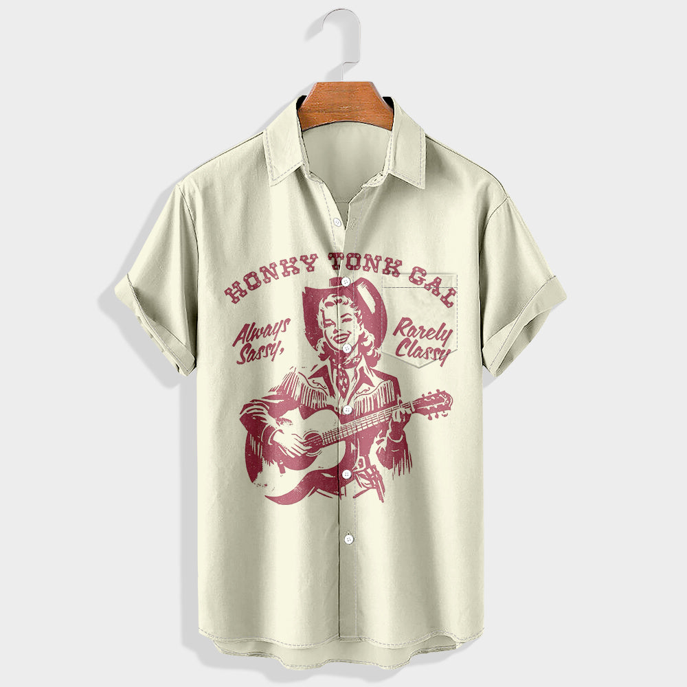 Honky tonk badonkadonk Printed Short Sleeve Shirt & Shorts Set